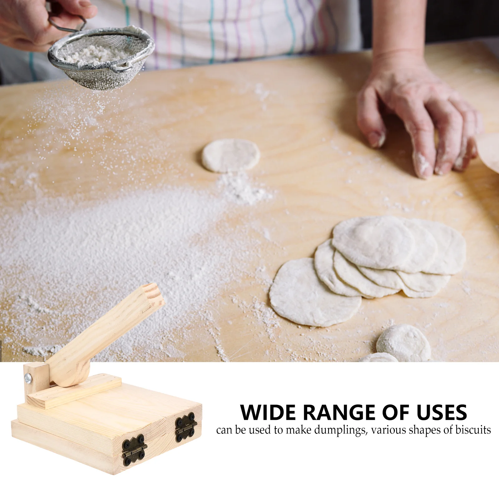 Pressa Per Tortilla E Gnocchi In Legno - Stampa Pasta In Modo Uniforme - Foto 4