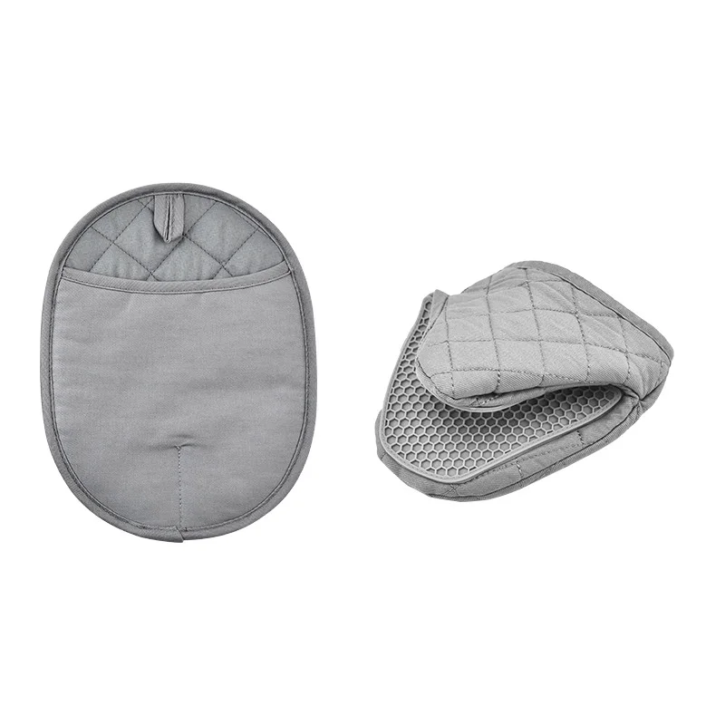 Food Safe Flexible Heat Resistant Silicone Oven Mitt Non-Slip Oven Gloves with Quilted Liner for Kitchen Baking Barb