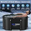 Large Oval Ice Bath Tub Athletes 129 Gal Recovery Portable Cold Plunge Tub Natural Post-Workout Immunity Boost- Spacious 3.93 ft 3