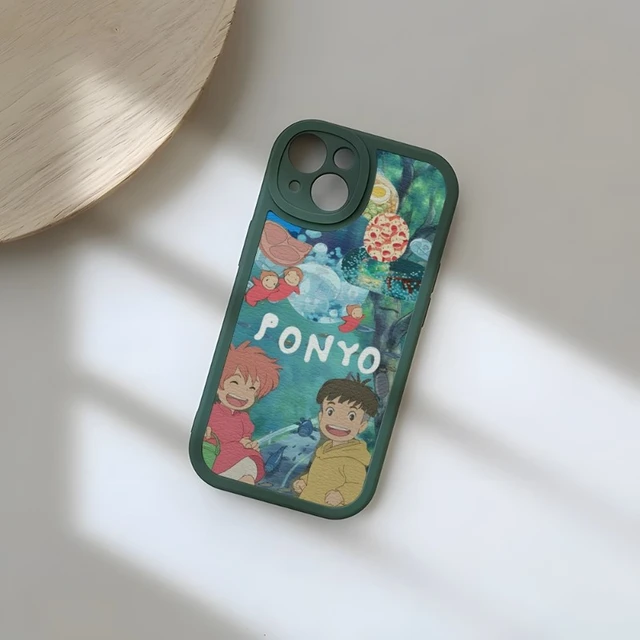 Luxury Ins Hayao Miyazaki Ponyo Cartoon Phone Case 2023 For IPhone 14 11 12  13 Lambskin Silicone Pro Max Mini X XR XS 7 8 Plus - AliExpress