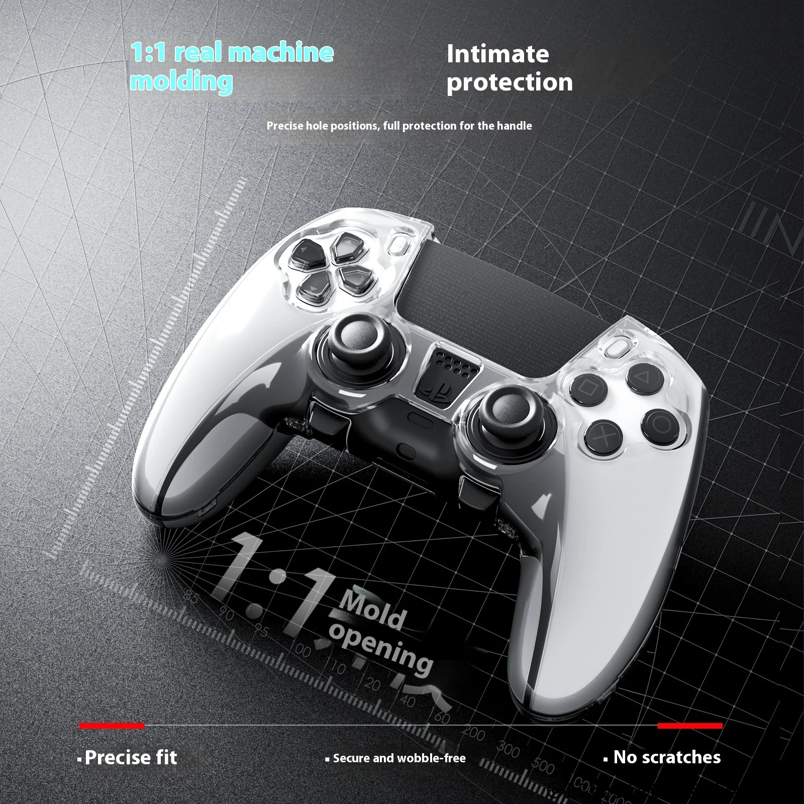 Crystal Hard Protective Case for DualSense Edge Elite Gaming Controller