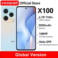 Coolpad X100 Smartphone Helio G99 6.78'' FHD 120Hz Display 108MP AI Triple Camera 33W Fast Charge 5000mAh 1