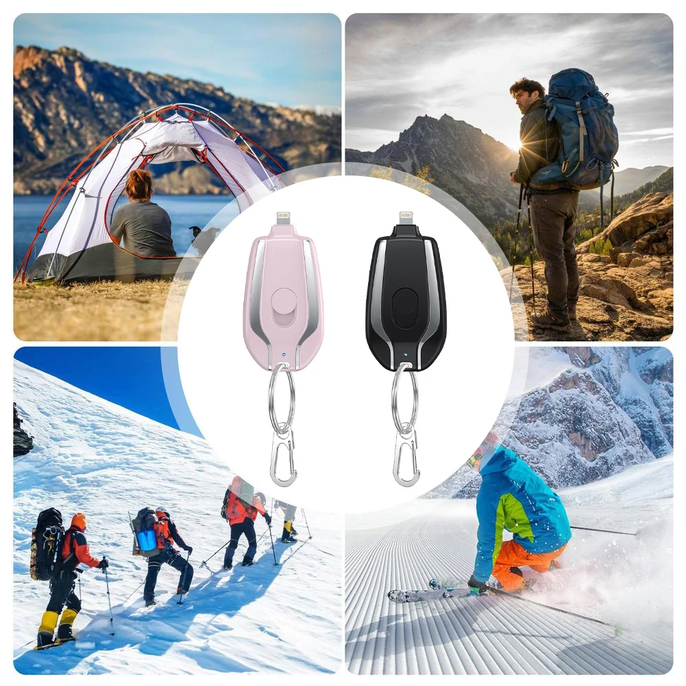 1500mAh Portable Keychain Power Bank Fast Charging Mini Mobile Phone Charger External Battery Pack For iPhone Emergency Power