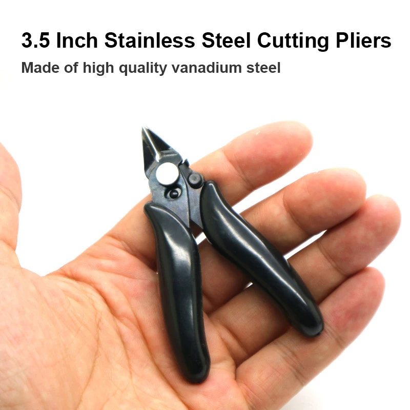 

Diagonal Pliers Mini Wire Flush Cutter 3.5 Inch Micro Diagonal Cutting Pliers Wires Insulating Rubber Handle Model Pliers