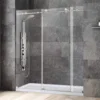 Frameless Shower Doors 68-72" Width x 76" Height with 3/8"(10mm) Clear Tempered Glass 1