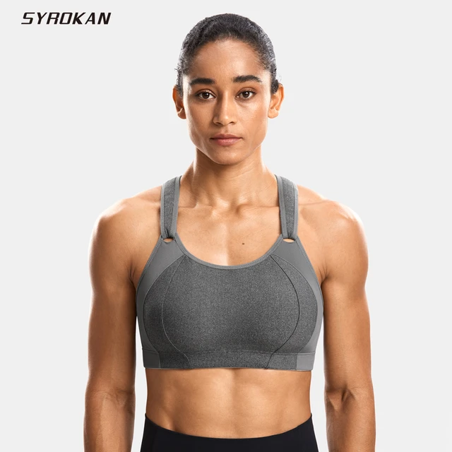 SYROKAN Sports Bra Front Adjustable High Impact Support Lightly Padded  Wireless Racerback Workout Running Brassiere Tops Bras - AliExpress