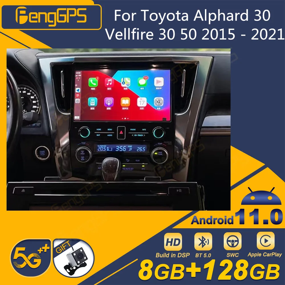 

Автомагнитола для Toyota Alphard 30 Vellfire 30 50 2015-2021, автомагнитола на Android, 2 Din, стереоприемник, мультимедийный плеер с GPS-Навигатором