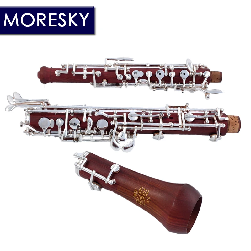 MORESKY Professional C Key Oboe of Redwood Semi/Fulli Automatic Rosewood Style Cupronickel Gold-plated S16