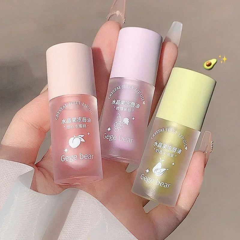 Lip Oil Crystal Jelly Hydrating Plumping Lip Coat For Lipstick Gloss Tinted Clear Plumper Serum Care Fruit Balm