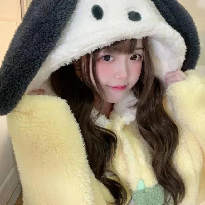 

ALHERFF Pajamas Anime Pochacco NightgownPants Girl Nightgown Cute Loose Thicken ChildPajamas Wholesale Comfortable Tracksuit