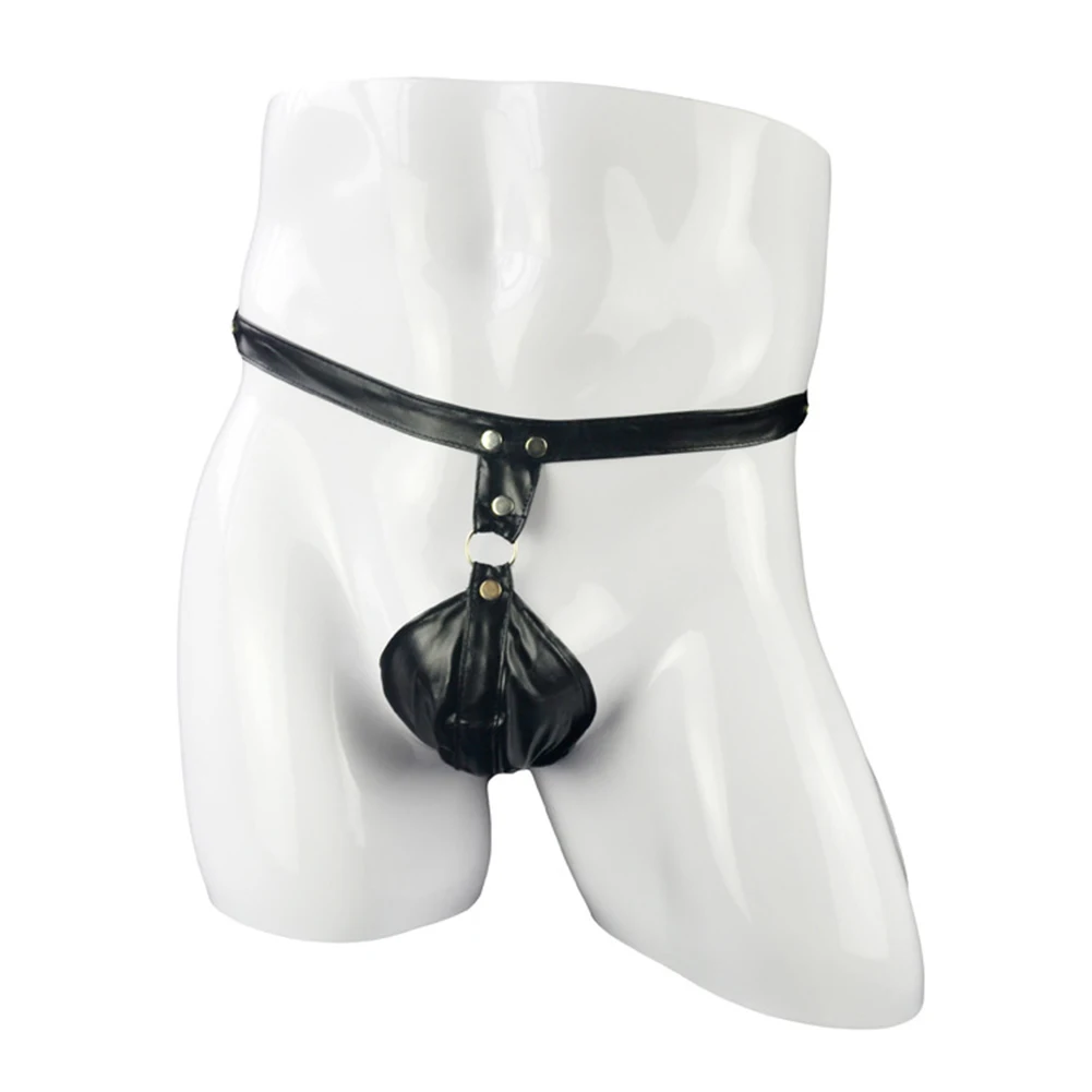 

Mens Sheer Bugle Pouch Thong Panties Low Rise G String Briefs Shorts Sissy Male Erotic Lingerie Faux Leather Underwear