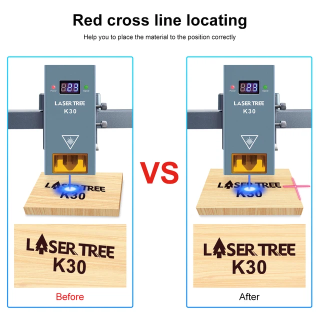 LASER TREE 20W 30W 40W 60W Optical Power Laser Head with Air Assist Pump Compressor for CNC Laser Cutting DIY Wood Engraver Tool 4
