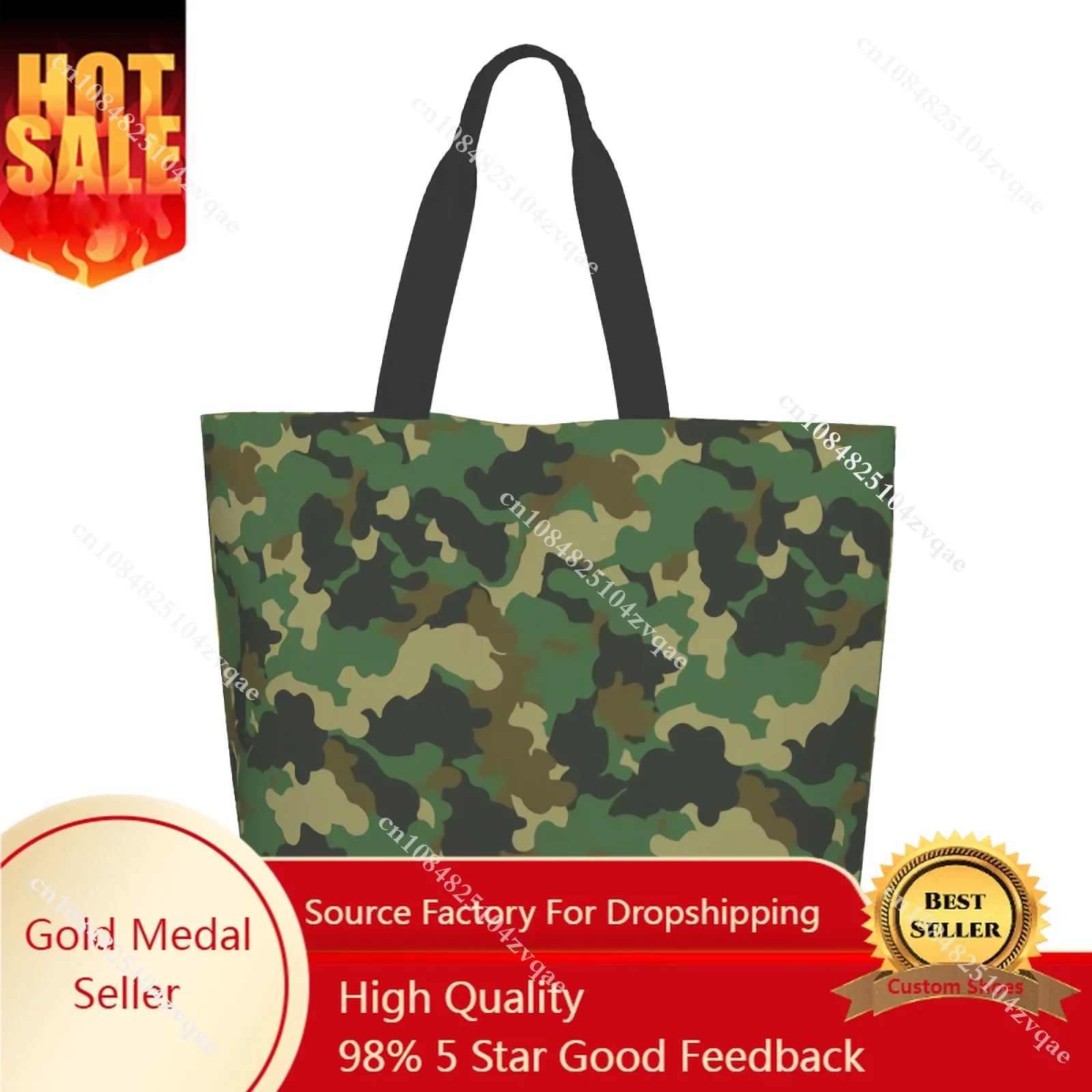 

Green Abstract Camouflage Extra Large Grocery Bag Camo Forest Reusable Tote Bag Shopping Travel Storage ToteShoulder Bag