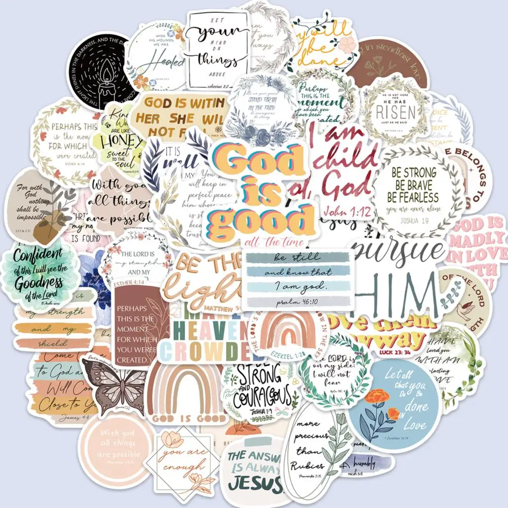 10/50pcs Bohemia Style Jesus Christian Religious Stickers Bike Book