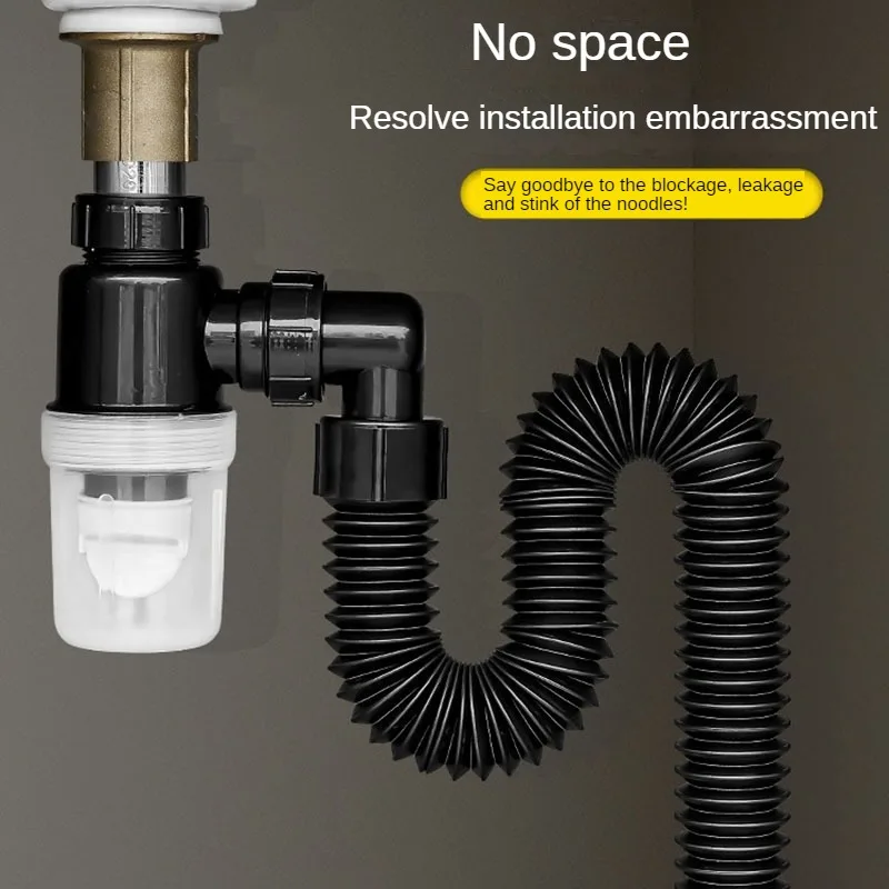 

Durable Kitchen Accessories Plumbing Home Sink Hose Washbasin Pipeline Sink Deodorant Strainer Drain Sewer Pipe