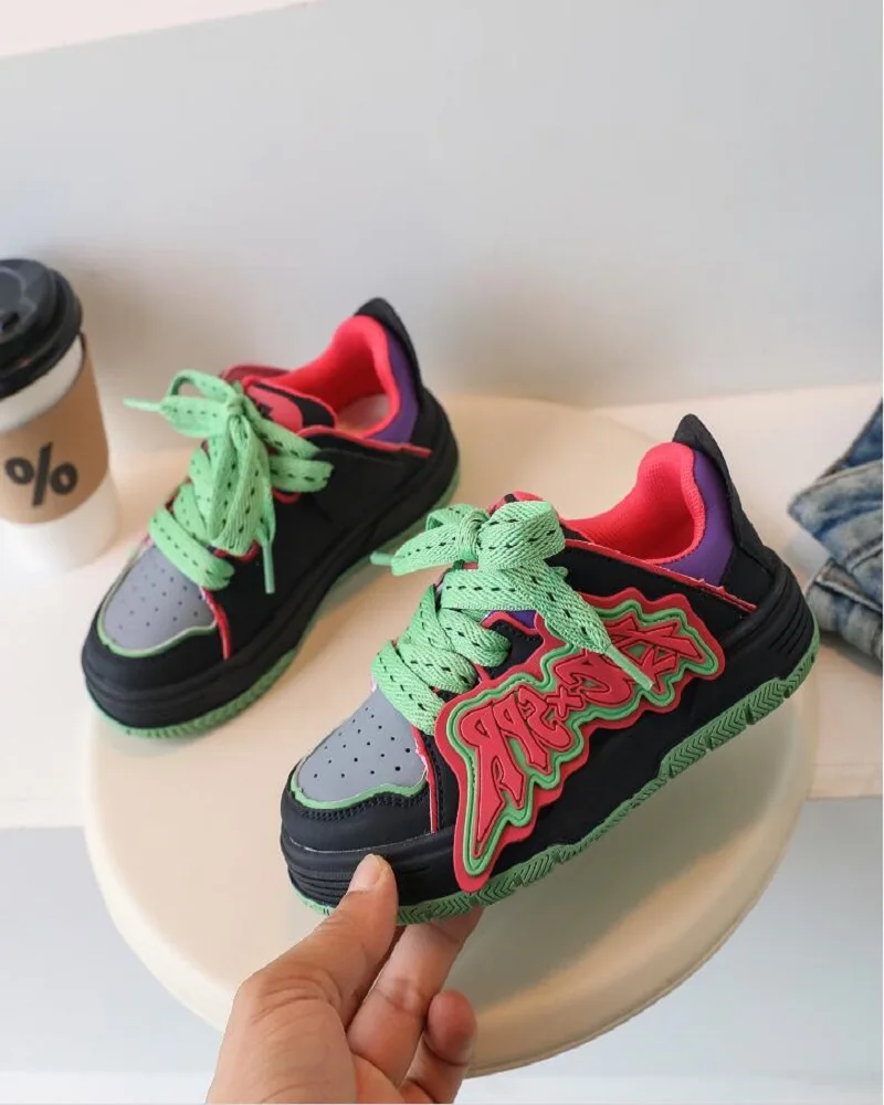 

Новинка осени 2023, детская обувь, удобная спортивная повседневная обувь на мягкой подошве для мальчиков, модная Корейская обувь для девочек, размер 26-37