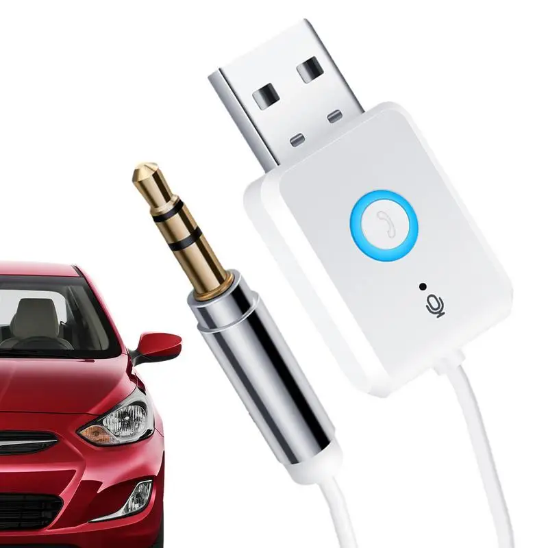 

USB Blueto-oth A-ux Adapter Car Audio Blueto-oth Handsfree Kit And Play Music Reception USB Adapter For Car/Home Stereo PC/TV