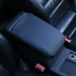 Deluxe Car Armrest Cover Trim Decoration for Enhanced Interior Aesthetics (Black blue line)