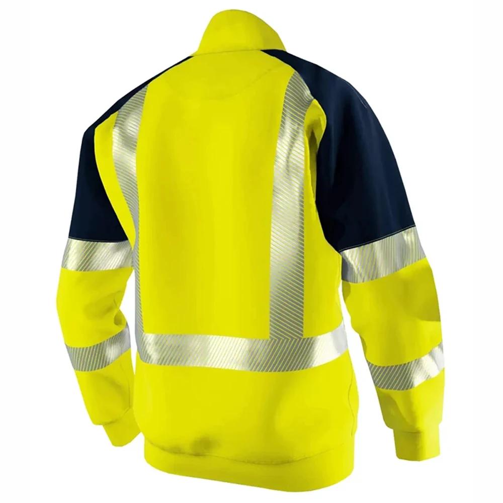 Men reflective hoodie Men's High Visibility Work Clothing Safety Sweatshirt for Outdoor Construction Site Security Pullover Hoodie Hi Vis Workwear