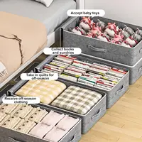 Bac de rangement pour vêtements, couette sous le lit, conteneur de rangement pliable, organisateur de vêtements avec fermeture éclair robuste pour tissu de couverture 4