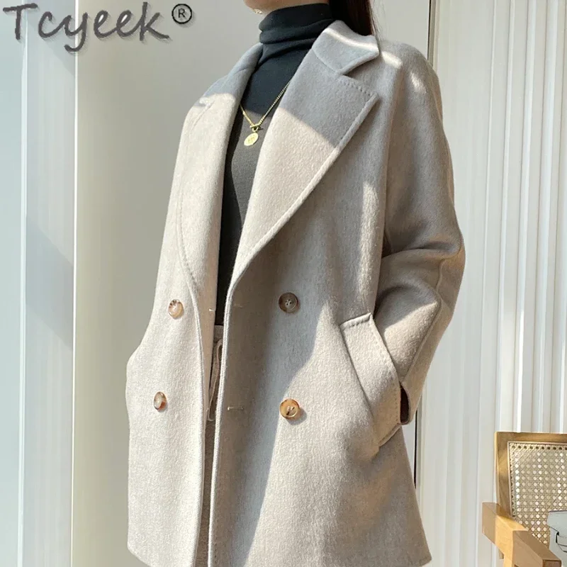 

Trench Coat Fashion Wool Coat Women Double-sided Cashmere Woolen Coat Belt Short Casual Overcoat Female Jackets Abrigo Mujer Zm