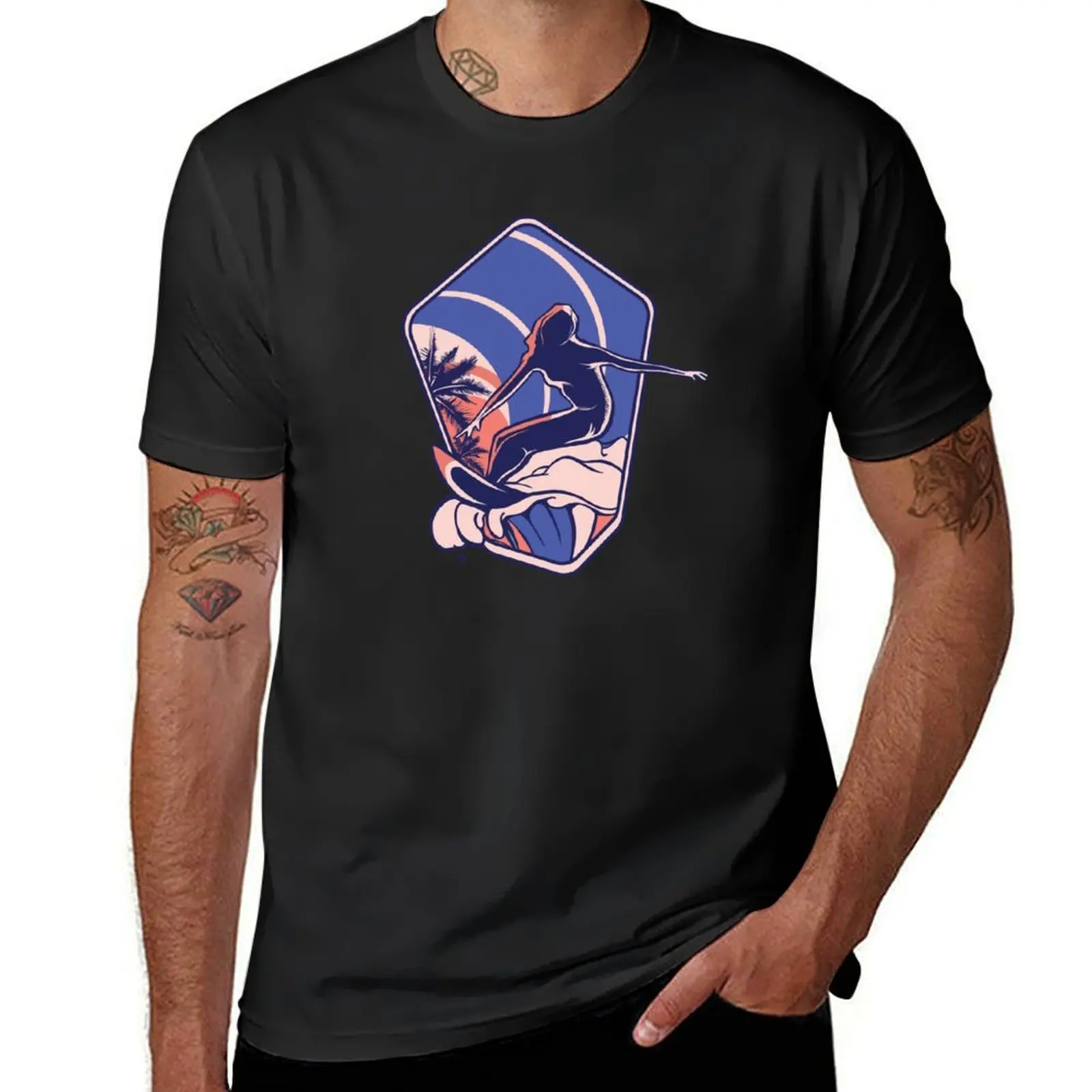 

Surfing surfer T-shirt anime sweat t shirt men