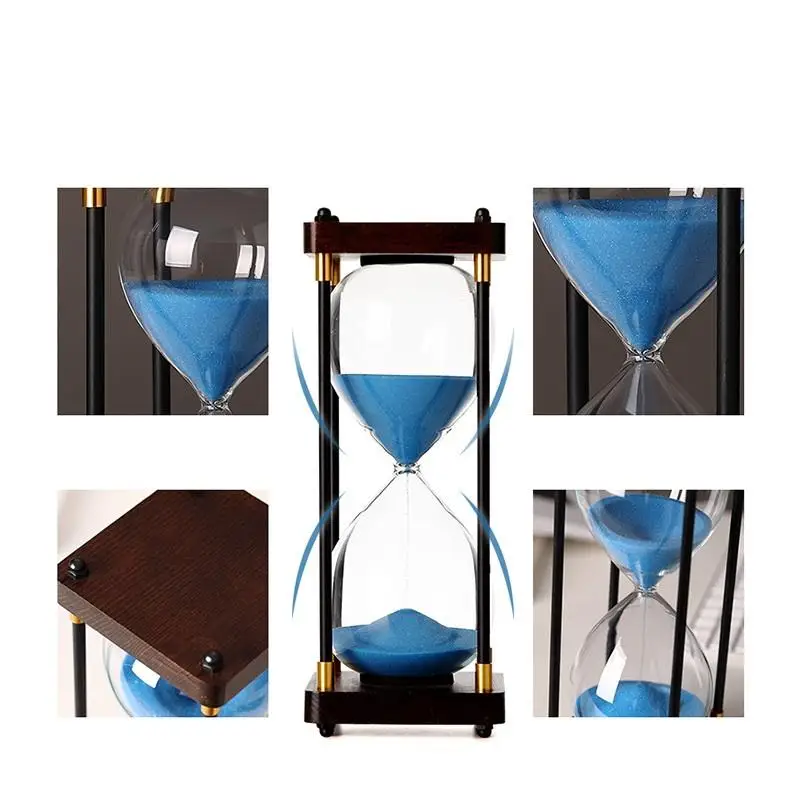 Sand Timer Liquid Hourglass Timer Colored Hourglass 30/60 Minutes Premium Large Hourglass Metal Sand Timer Sandglass Clock,Time Management Tools for Kitchen Home Office Desk Decor