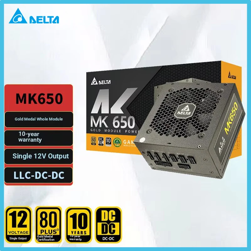 델타 등급 650W 전원 공급 장치 Mk650 금메달 풀 모드 데스크탑 컴퓨터 전원..