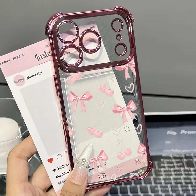 Elegant Romantic Bow Clear Shockproof Phone Case