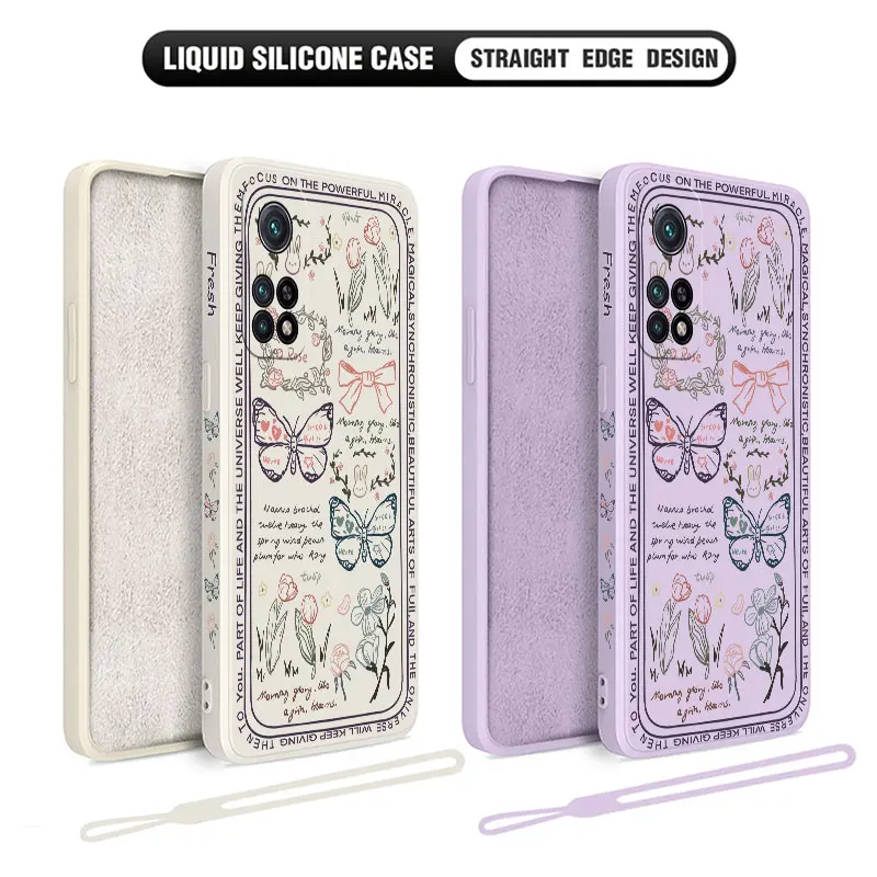 

Fresh Butterfly Flower Phone Case For Xiaomi Redmi Note 12 12S 11S 11T 10 10A 10T 10S 9T 9 8 7 Pro Plus 10C 9A 9C 9T 4G 5G Cover
