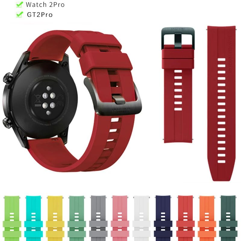 

22mm Watch Strap For Huawei Watch gt 2/2e/3 pro Silicone Smartwatch Belt Bracelet Samsung Galaxy watch 3/45mm/46mm S3 Band