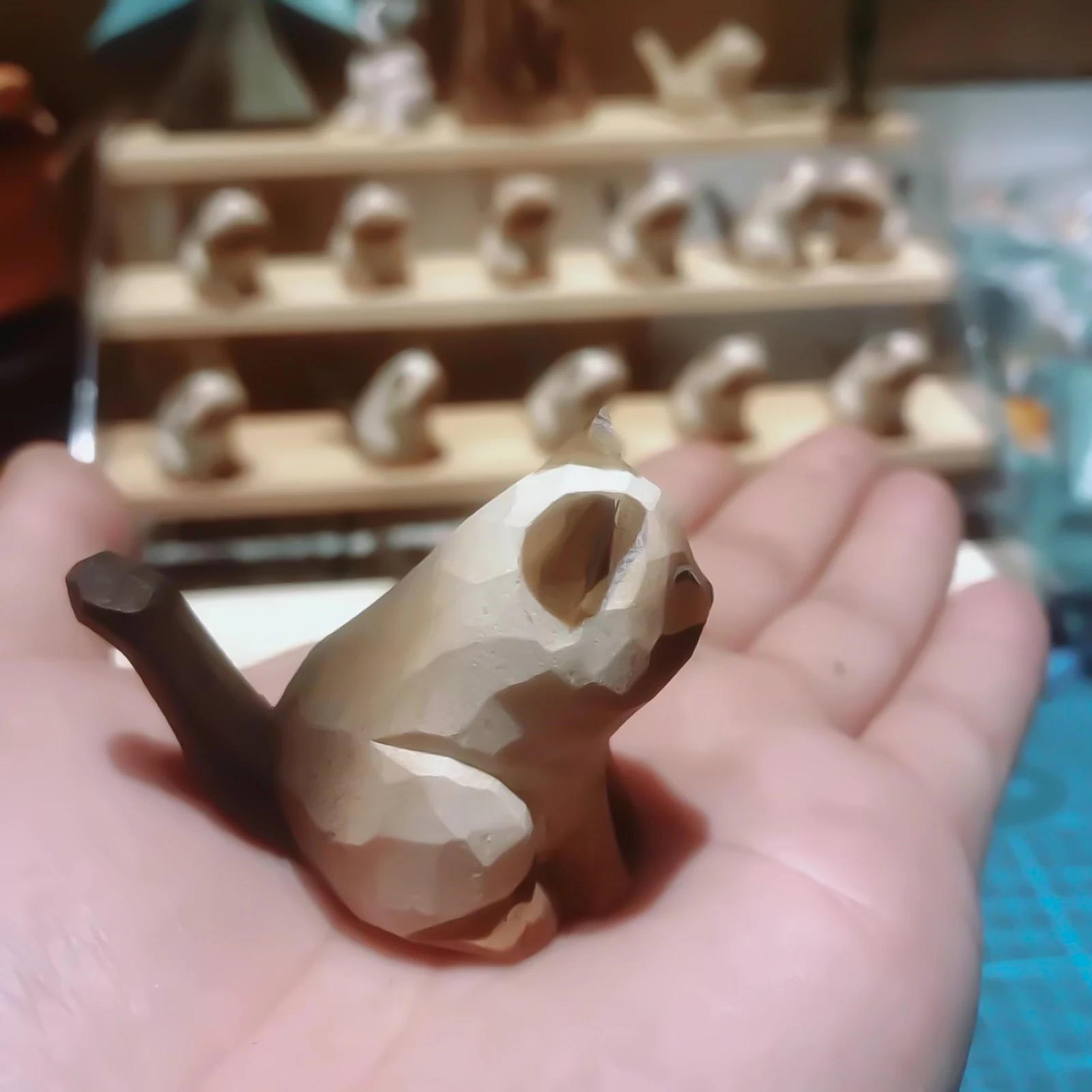 Handcrafted Wooden Siamese Cat Statue - Decorative Animal Figurine
