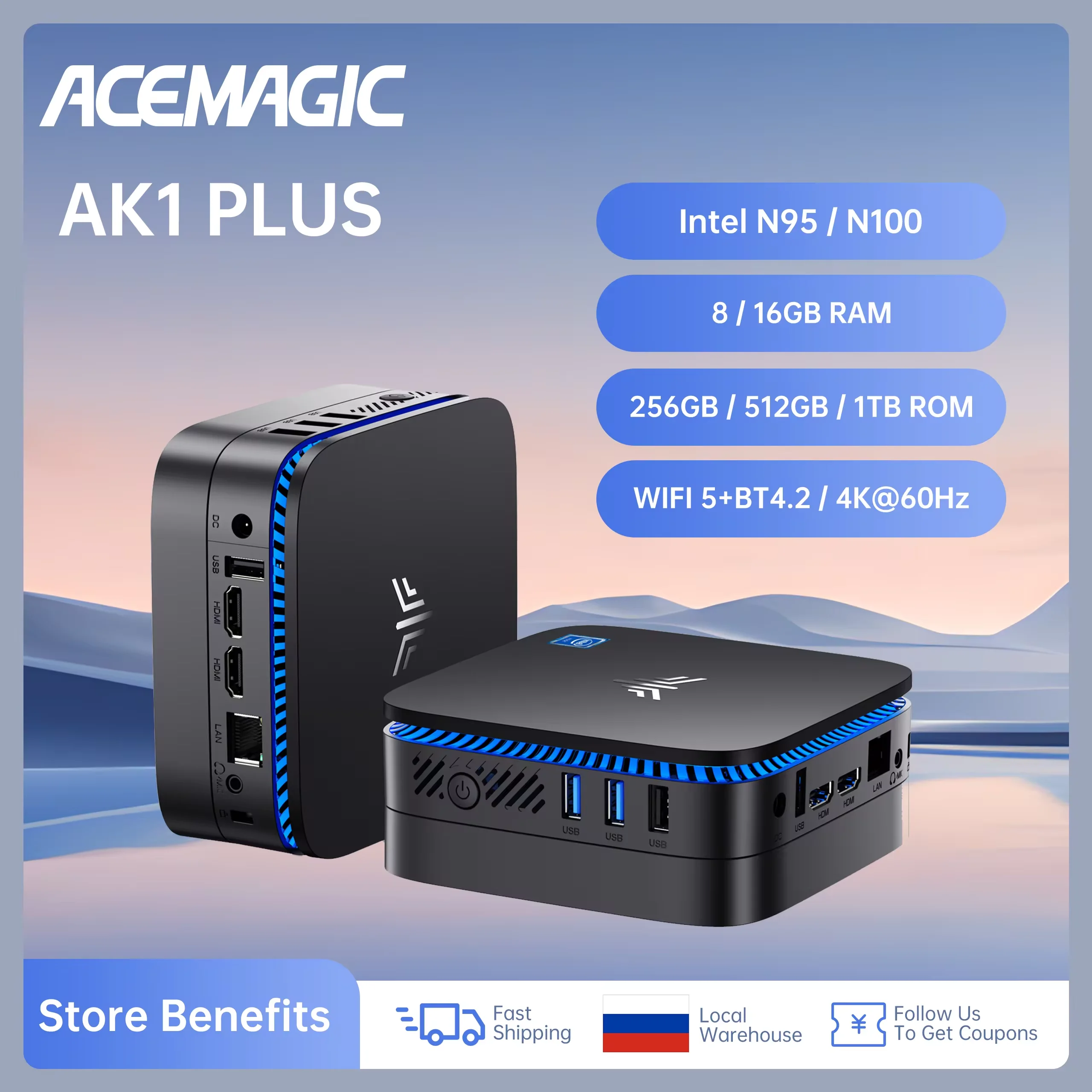 NiPoGi AK1Plus N100 12GB/256GB（Mini PC KAMRUI AK1Plus Intel