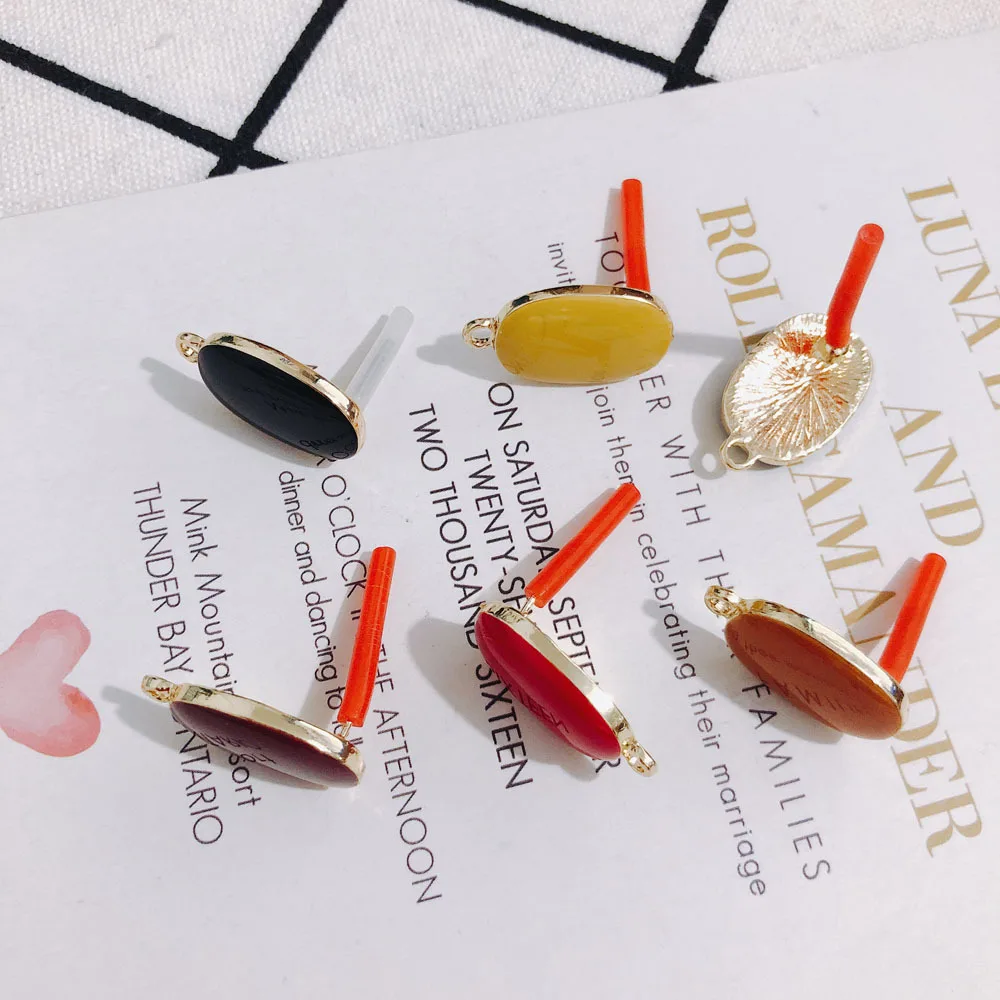 

10pcs Dripping Oil Earrings Hooks Earring Settings Colorful Earrings Connectors Earrings Base for DIY Jewelry Making Findings