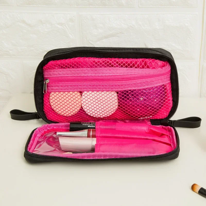 Black Mini Make Up Bag for Female Designer Travel Nylon Storage Bag for Girl Fashion Daily Doule Zipper Small Cosmetic Bags 5