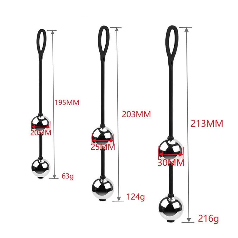 Kegel Balls 3 Size Metal Anal Beads Butt Plug Silicone Rope for Women