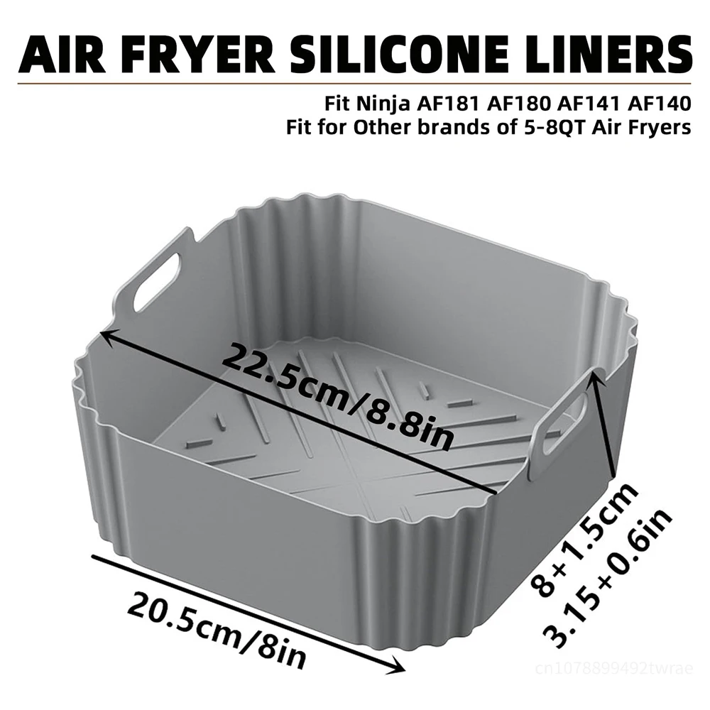 22.5cm Square Air Fryer Liners Reusable Basket for Ninja Air Fryer Pro XL AF140 AF180 Other 5-8QT Accessories air fryer liners air fryer accessories