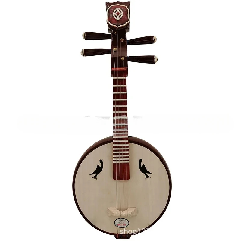 Medium Ruan Musical Instruments Beginners Hardwood Bone Flower Test