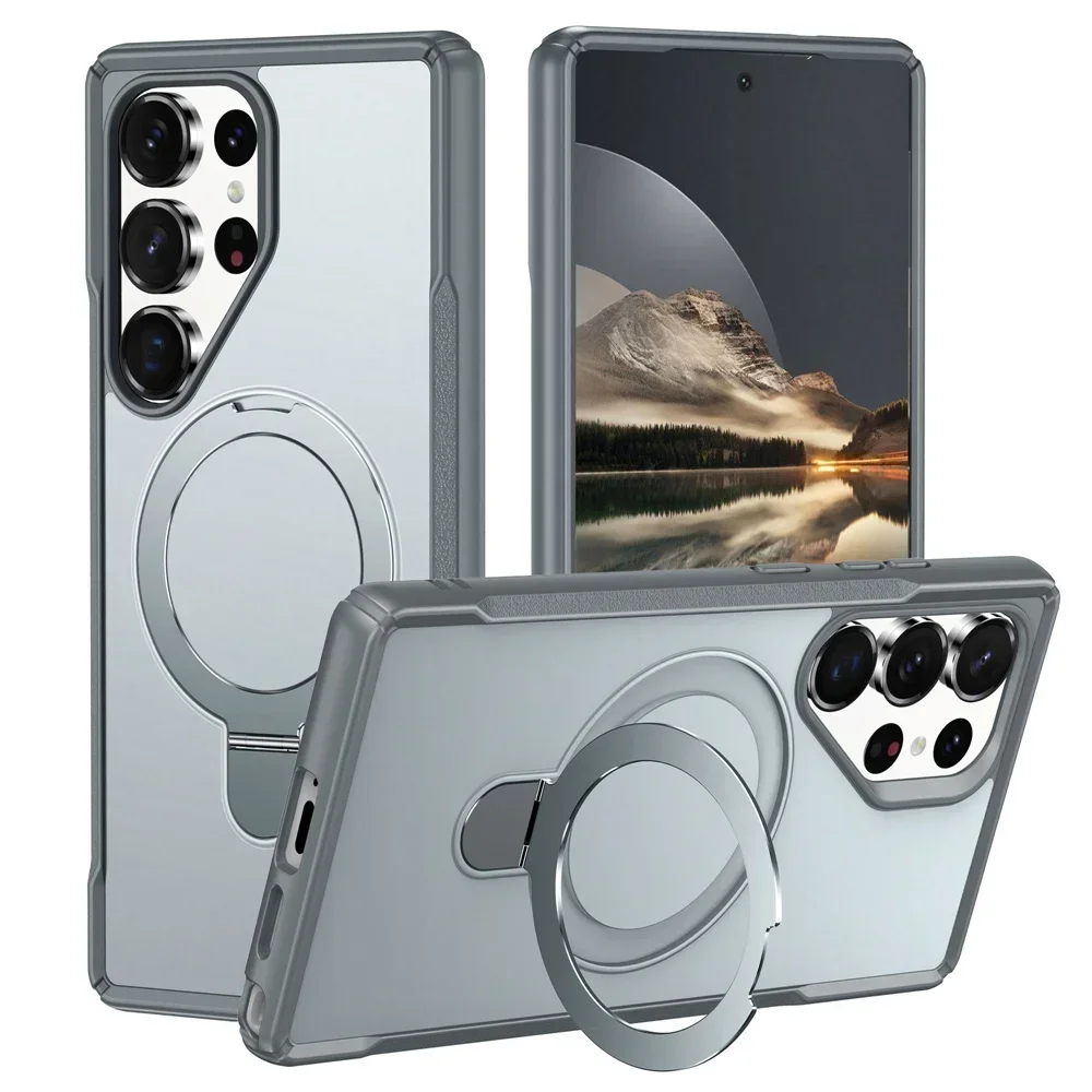 Magnetic Wireless Charger Phone Case with Stand - Protective Cover