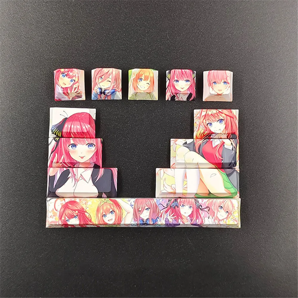 Personagens de Anime Keycap Personalizado Pbt Sublimação Perfil Cereja Teclado Mecânico Suplemento Chave Personalizado 12 Pcs