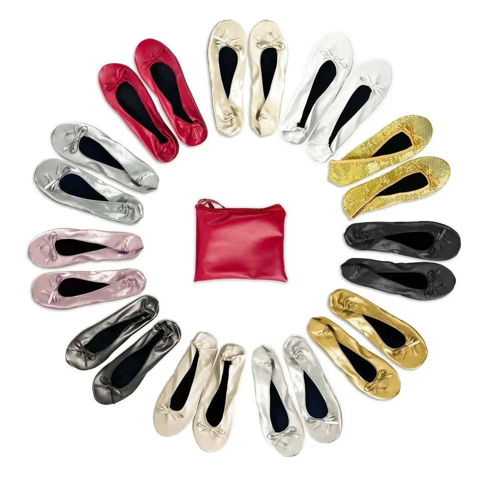 

Wedding women slides slipper foldable ballet Flat shoes Sandals for after party women's custom slippers wedding necessities