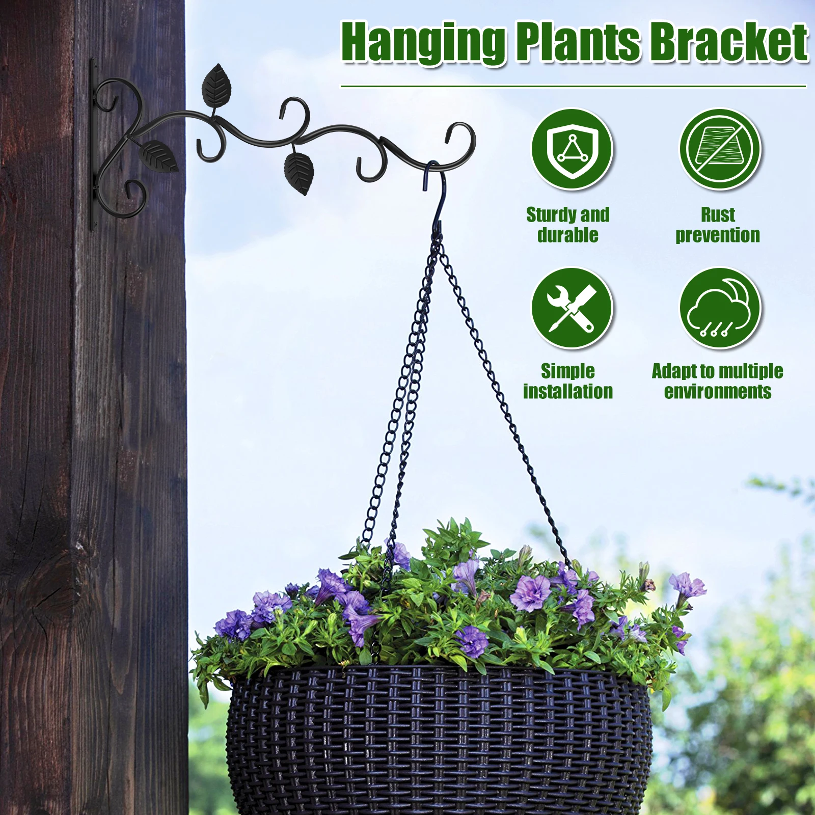 Plant Hanger Flower Pot 2/4/10Pcs Wall-Mounted Hook Flower Pot Holder Europe Vintage Iron Art Flower Stand Garden Decoration Wall Hanging Basket Bracket