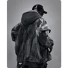 Unisex High Street Functional Cargo Jacket Techwear Fake two-piece Tactical Windbreaker Coats Streetwear Men's clothing Oversize 2