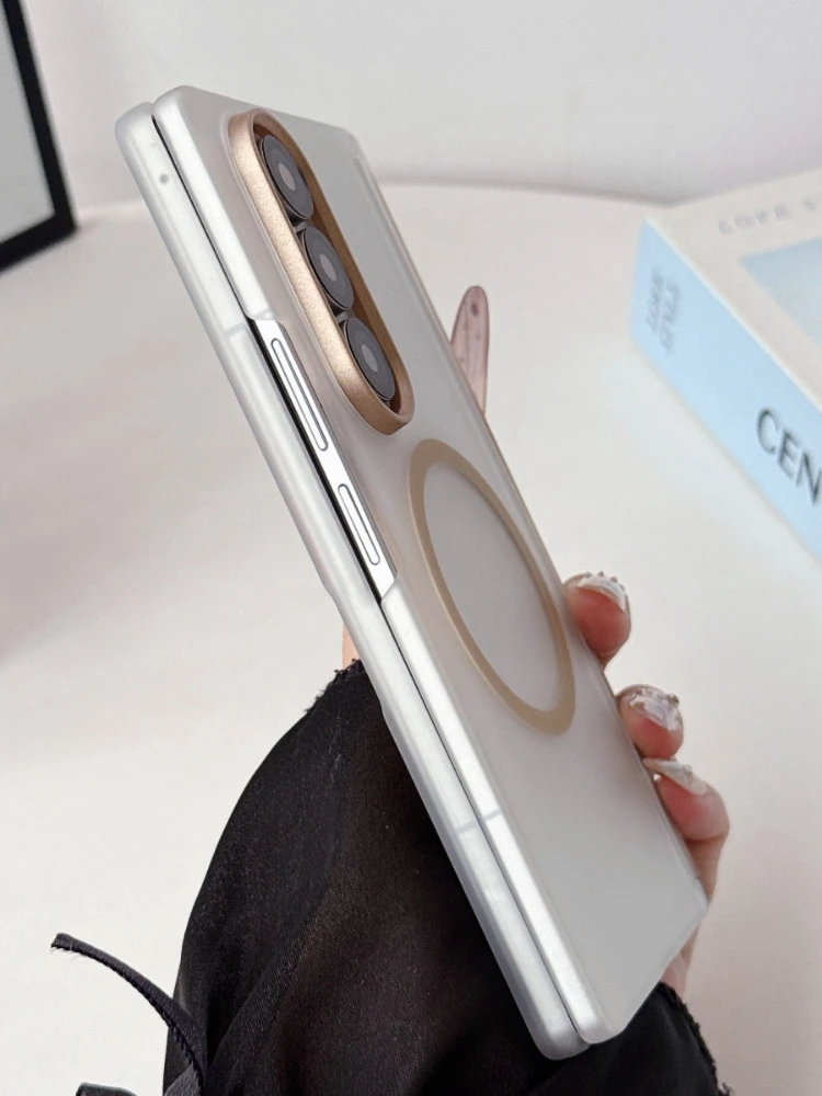 Matte Finish Phone Case with Hinge Protection and Magnetic Cover Compatibility