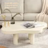 Cloud Coffee Table, Modern End Table, Cute Irregular Tea Table for Living Room, Bedroom White 37 Inch, 57 Pounds 4