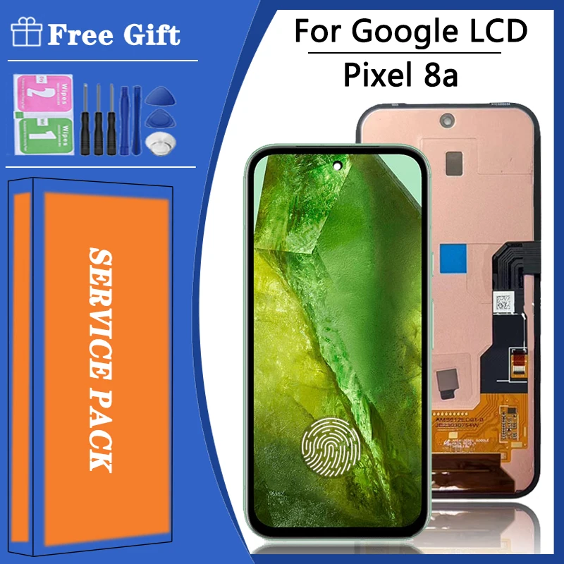 

6,1 "Оригинальный ЖК-дисплей для Google Pixel 8A GKV4X G6GPR G8HHN G576D дисплей с сенсорным экраном дигитайзер для Google Pixel 8a ЖК-экран 8A