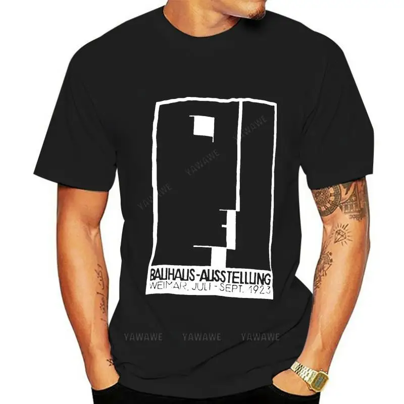 

Модные мужские футболки, повседневная брендовая футболка с коротким рукавом BAUHAUS AUSSTELLUNG, хлопковая Футболка для подростков, футболки больших размеров