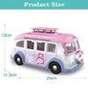 Camping Car Kids Picnic Ice Cream RV Set 1:12 Forest Animal Family Dolls Parasol Table Chair Stickers Suit Pink Children Toys 6