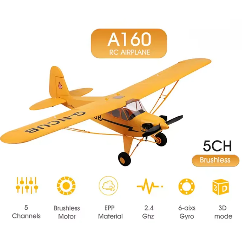 Avion RC EPP A160 Jaune 650mm 2.4GHz 6min Vol