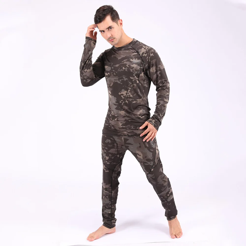 Men's Camouflage Thermal Underwear Comfortable Polyester Underwear  Breathable Fitness wear Anti-Sweat Sports Underclothes